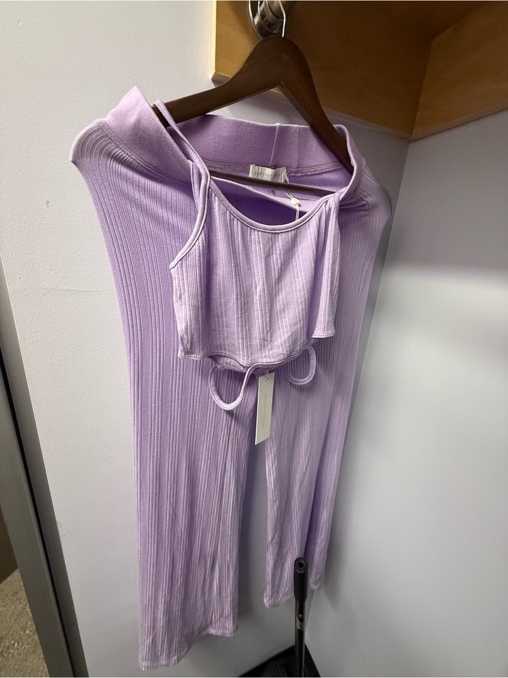 Jonathan Simkhai Lilac Ribbed Two-Piece Set - Picture 2 of 5